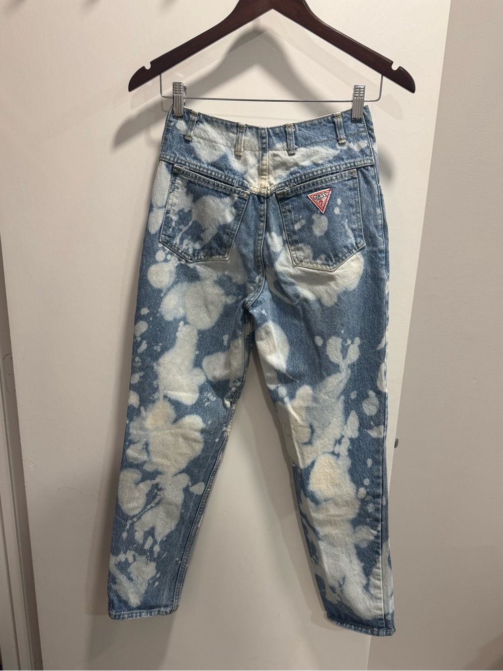 Vintage Guess Georges Marciano Splatter Bleach High Rise Jeans 90s Tapered